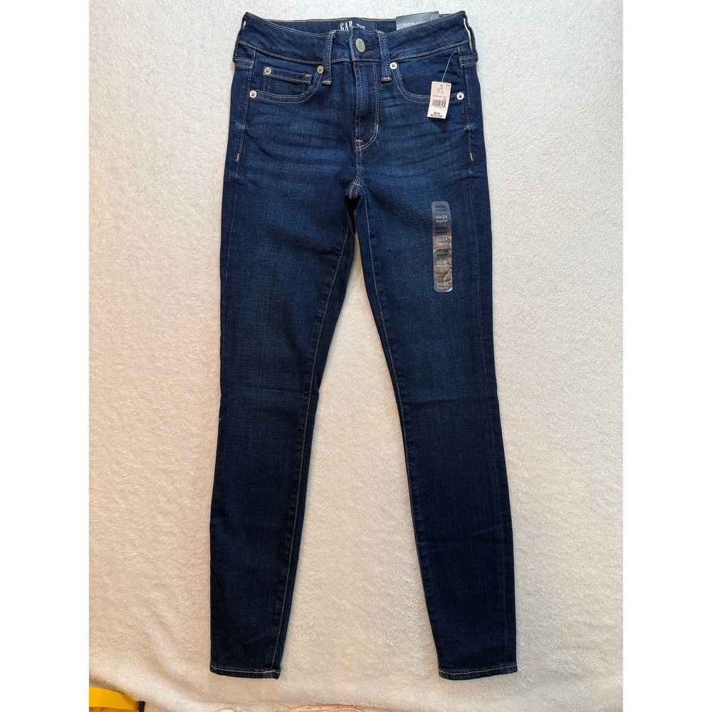 Gap Universal Legging Jean Dark Wash Super Stretch Mid Rise Skinny 00/24 Regular